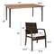 7-Piece Red Outdoor Patio Dining Set PE Wicker & Acacia Wood Table with 6 Cushioned Steel Frame Chairs